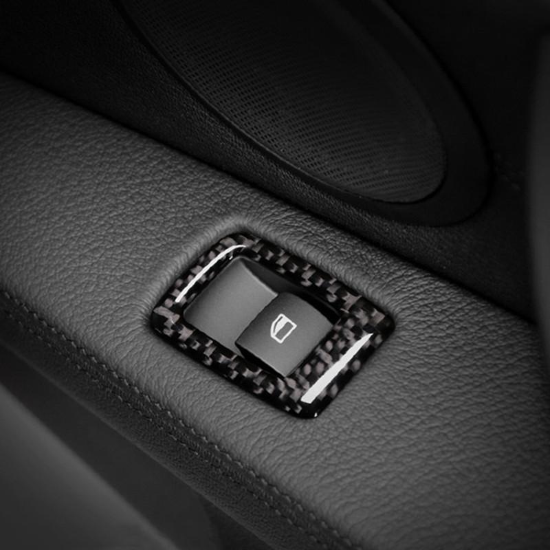 2Pcs Carbon Fiber Car Window Lifter Button Control Switch Armrest Panel Frame Cover Sticker Accessories For BMW Z4 E89