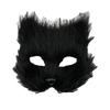 1 st Halloween Cosplay Fest Kostym DIY Tillbehör Fuskpäls Räv Mask Hårig Halvansikte Simulerad Djur Katt Mask