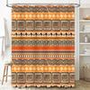 Ethnic Print Shower Curtain Bathroom DecorModern Geometric Pattern with Beige Brown Colors Durable Fabric for Waterproof Home Us