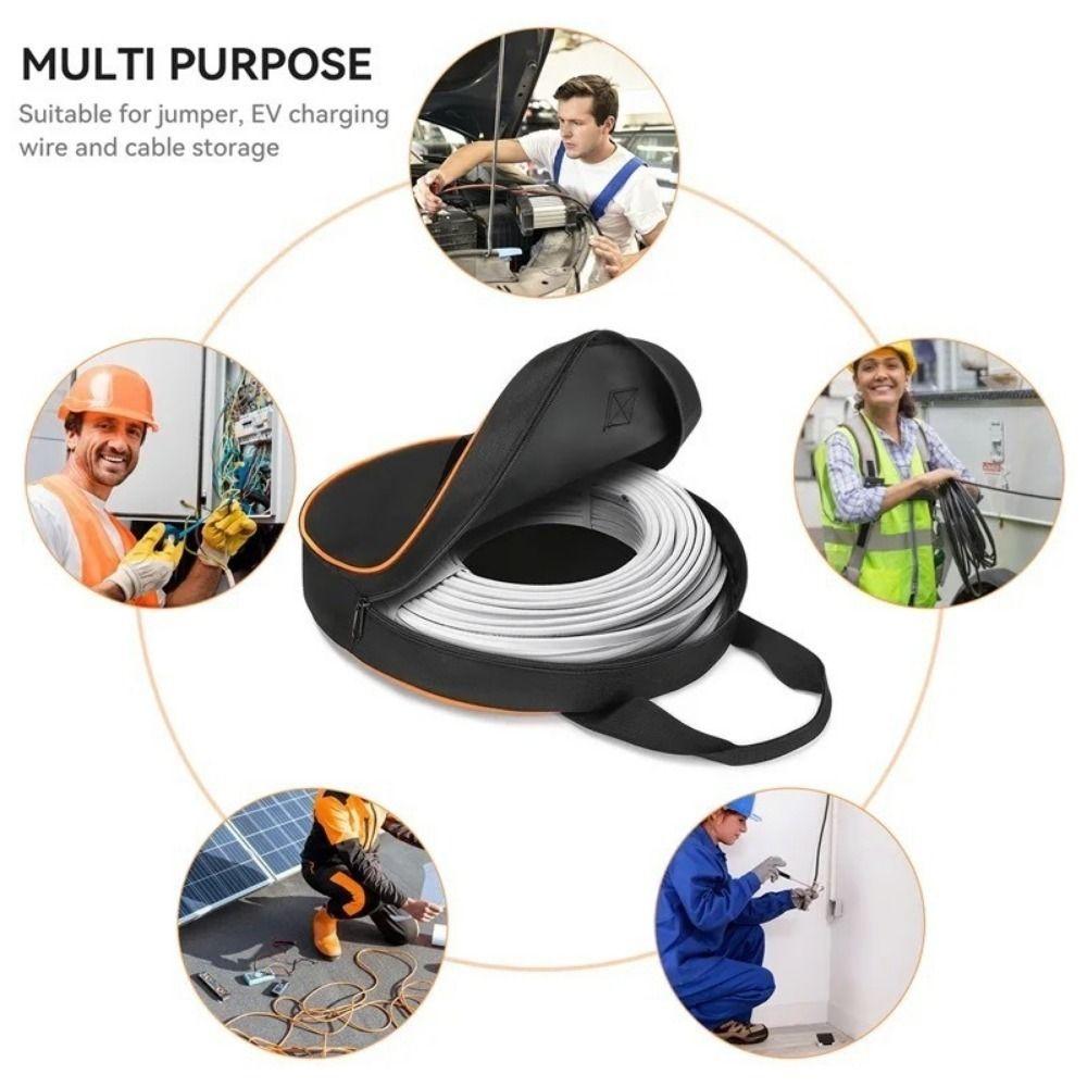 Handheld Car Charge Cable Bag Waterproof EV Charger Carry Bag Circular Tool Bag  for Car Caravan