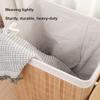 Woven Bamboo Large Hamper Laundry Basket Toy Storage Bin Fabric Foldable Organizer