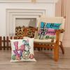 New Easter Pillowcase Linen Print Cartoon Rabbit Pillow Living Room Holiday Decoration Cushion