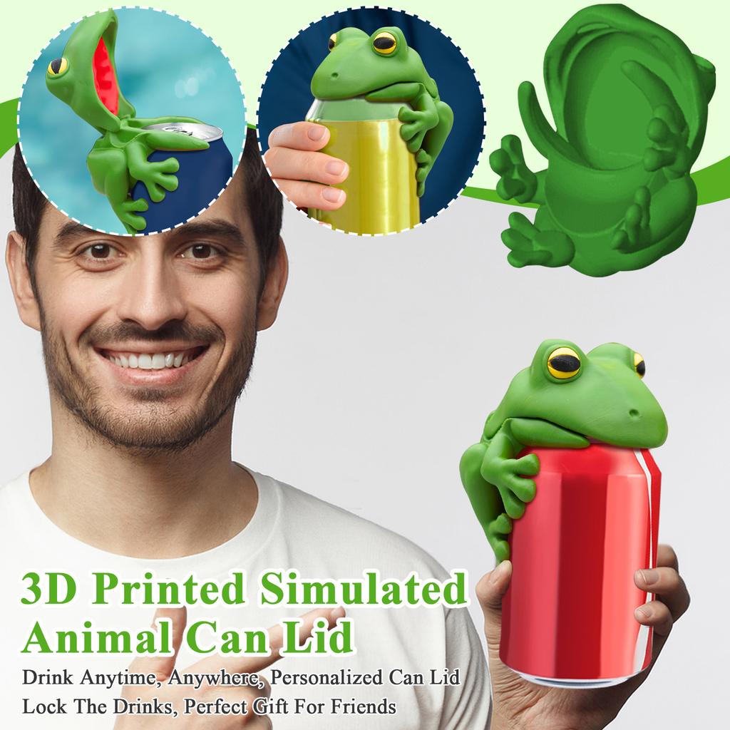 Крышка для банки с имитацией животного, напечатанная на 3D-принтере, Пейте в любое время, в любом месте, Персонализированная крышка для банки, Запирает напитки, Идеальный подарок для друзей