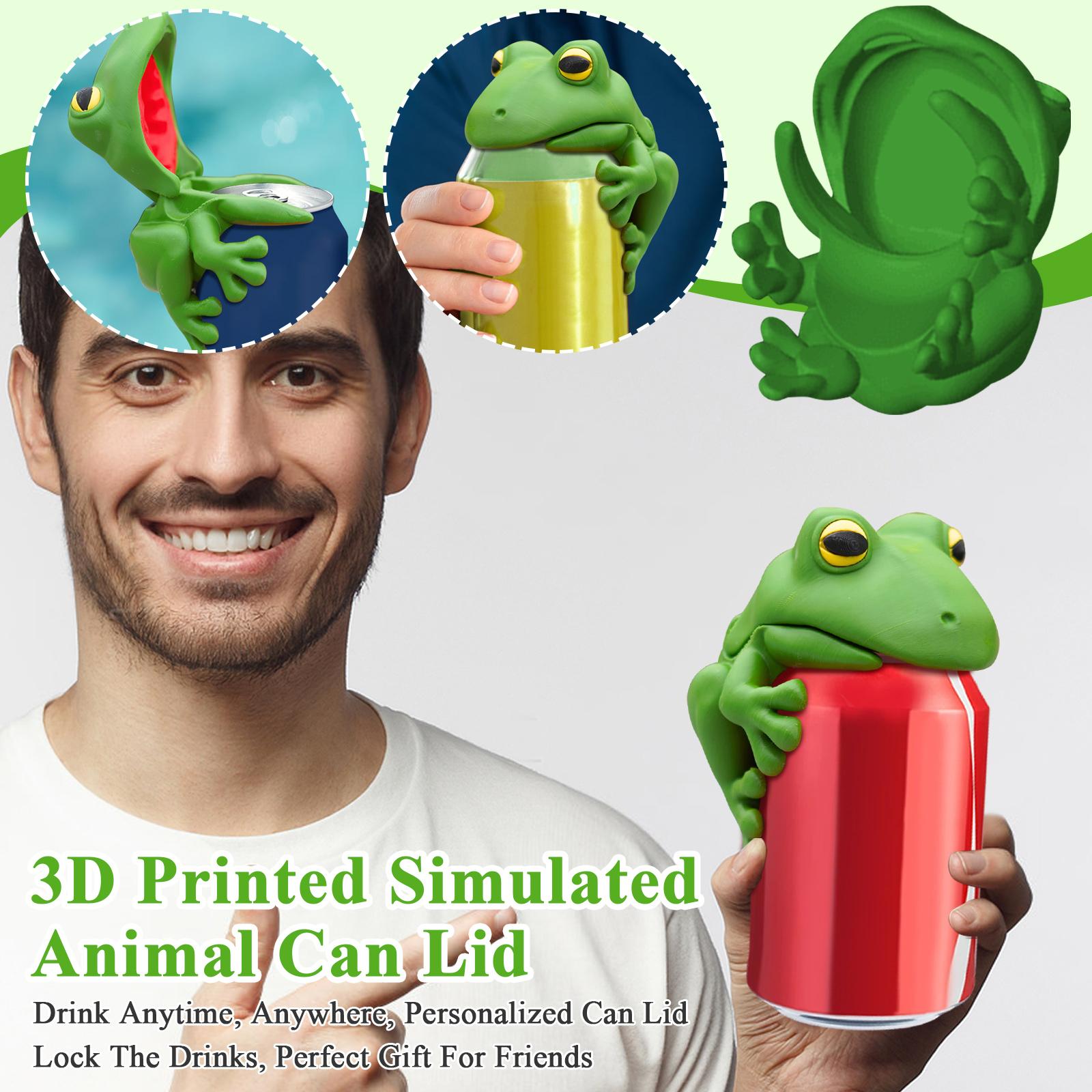 

Крышка для банки с имитацией животного, напечатанная на 3D-принтере, Пейте в любое время, в любом месте, Персонализированная крышка для банки, Запирает напитки, Идеальный подарок для друзей One Size