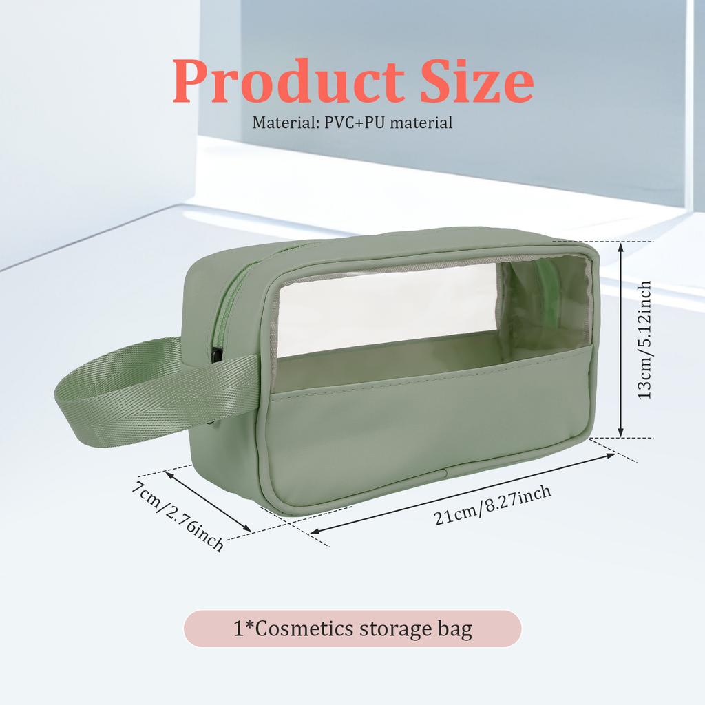 PVC Clear Makeup Bag Portable Travel Wash Bag Waterproof Large Capacity Cosmetic Bag Translucent Beauty Women Toiletries Case