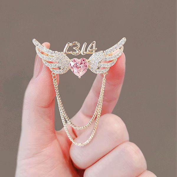 Luksusowa broszka z kolorowym diamentem dla kobiet, niszowa, z poczuciem luksusu, dekoracyjna korsaż do żakietu, temperamentna, lekkie luksusowe dodatki