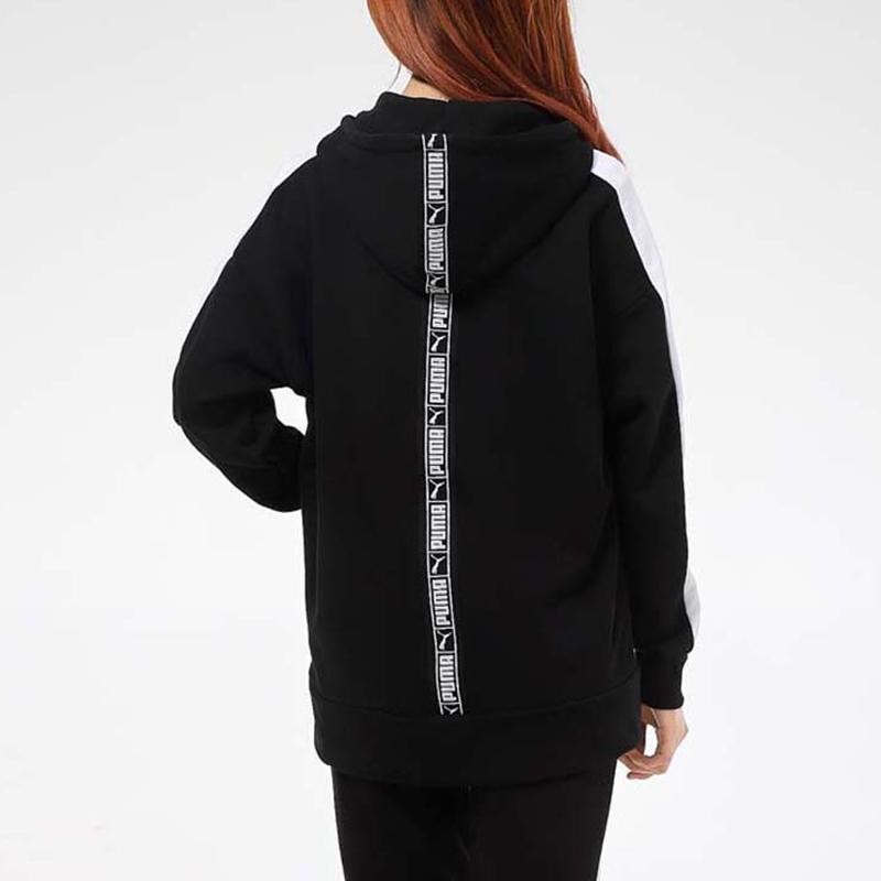 Puma Colorblock Logo Tape Hooded Jacket Women Jacket Black 531278-01