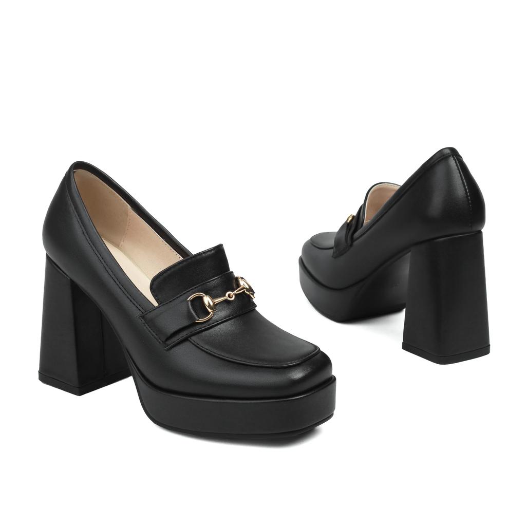 Q/Damen-Einzelschuhe mit hohem Absatz, modische wasserdichte Plattform, Einzelschuhe mit dickem Absatz, große Vier-Jahreszeiten-Damenschuhe