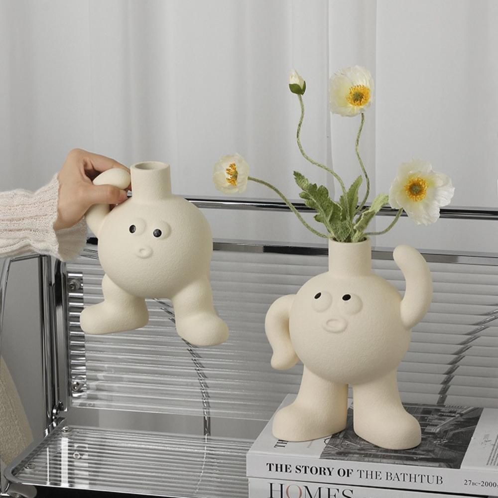 Kreative Cremige Big Foot Vase für Heimdeko Wohnzimmer TV-Schrank Tischplatte Niedlicher Blumentopf