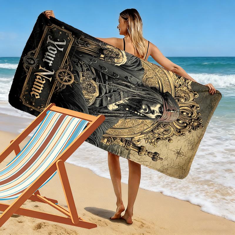 Name Custom Johnny Depp Print Beach Towel, Large Soft Quick Dry Towel for Beach Camping Swimming