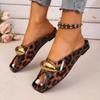 New Elegant Metal-buckle Fish-toe Shoes with Flat Soles, Suitable for Women in Summer.