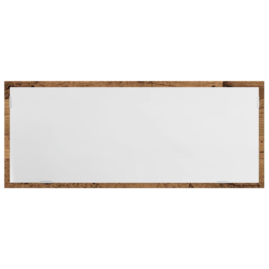 LED Bathroom Mirror with Rustic Wood Effect 100 x 8.5 x 37 cm Engineered Wood