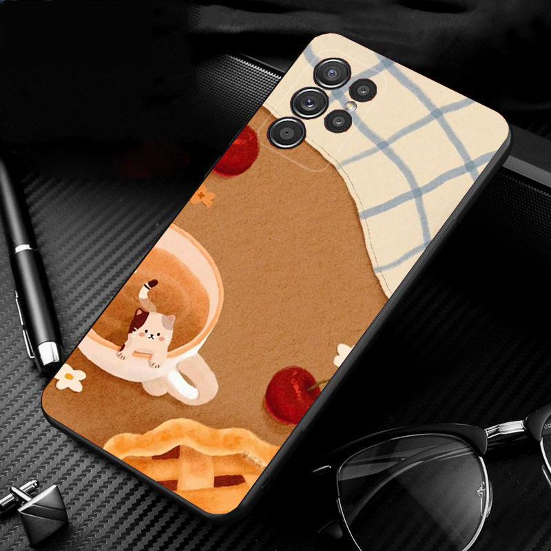 

Phone Case For Samsung Galaxy S26 S25 S24 S23 S22 Ultra S23 S22 S25 Plus S24FE S23FE S26Edge Strawberry Fruit Cat S25Plus