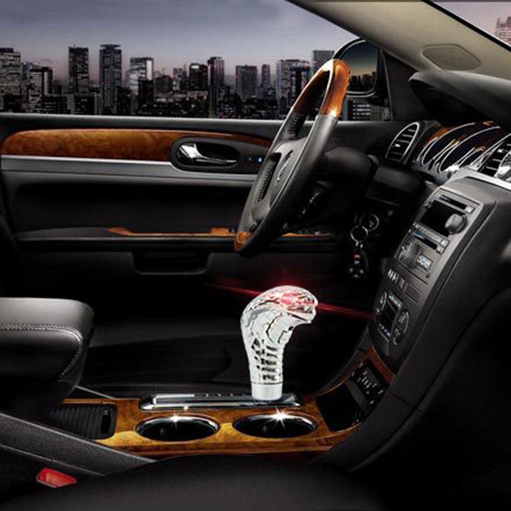 Pomo de Palanca de Cambios ABS Cabeza de Serpiente de Coche Luz LED Activada por Movimiento Manija Palanca de Cambios Pomo de Cambio Manual Automático