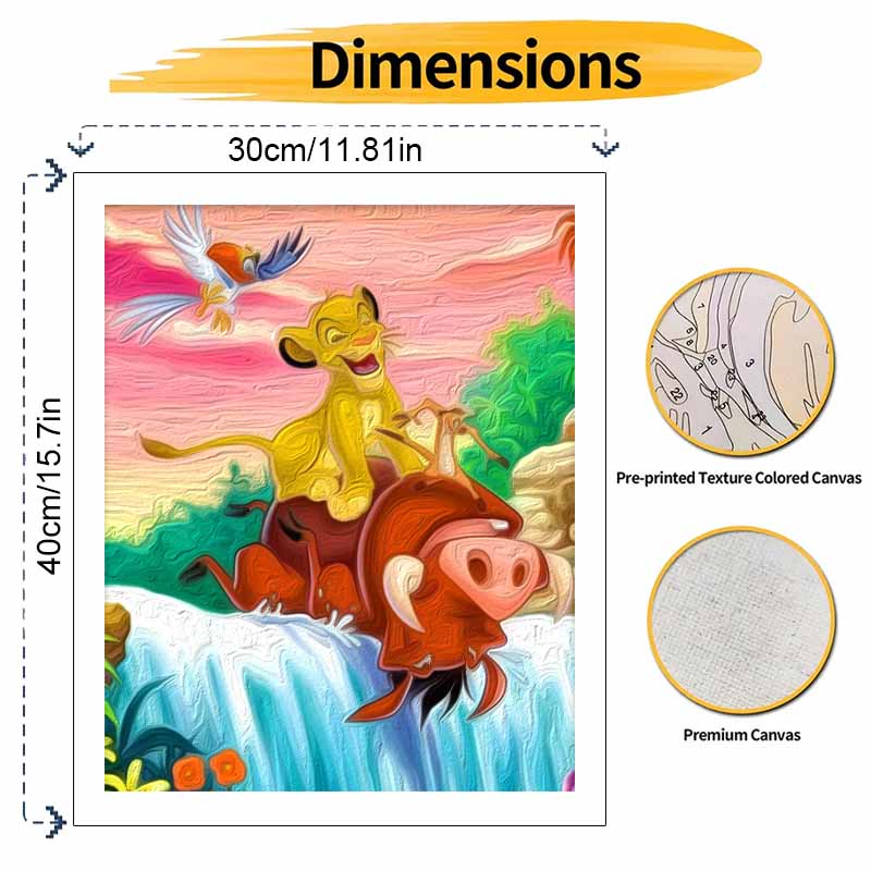 Disney Lion King The Lion King Digital Oil Painting Diy Handpainted Coloring Painting Home Decoration Wall Art Gift for Wall Decor