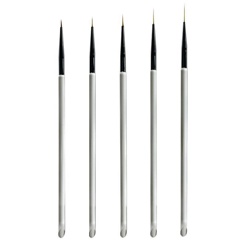 Five-Piece Nail Art Striping Brush Set for Line & Flower Painting