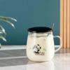 Kawaii Cups Cute Panda Glass Cup With Straw Cap Spoon Coffee Breakfast Cup Beer Mug Cups and Mugs Free Shipping Drinking Glasses