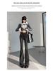 Women's High Waist Frayed Micro Flare Jeans - Retro Slim Fit Petite Pants