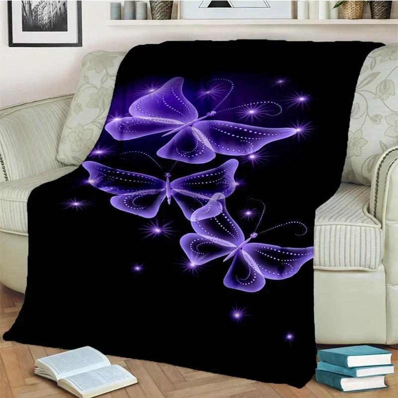 Cartoon Dream Butterfly Flower Blanket,Soft Throw Blanket for Home Bedroom Bed Sofa Picnic Travel Office Rest Nap Cover Blanket