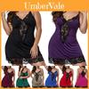 Luxurious Floral Lace Deep V-neck Babydoll Nightwear Set For Women