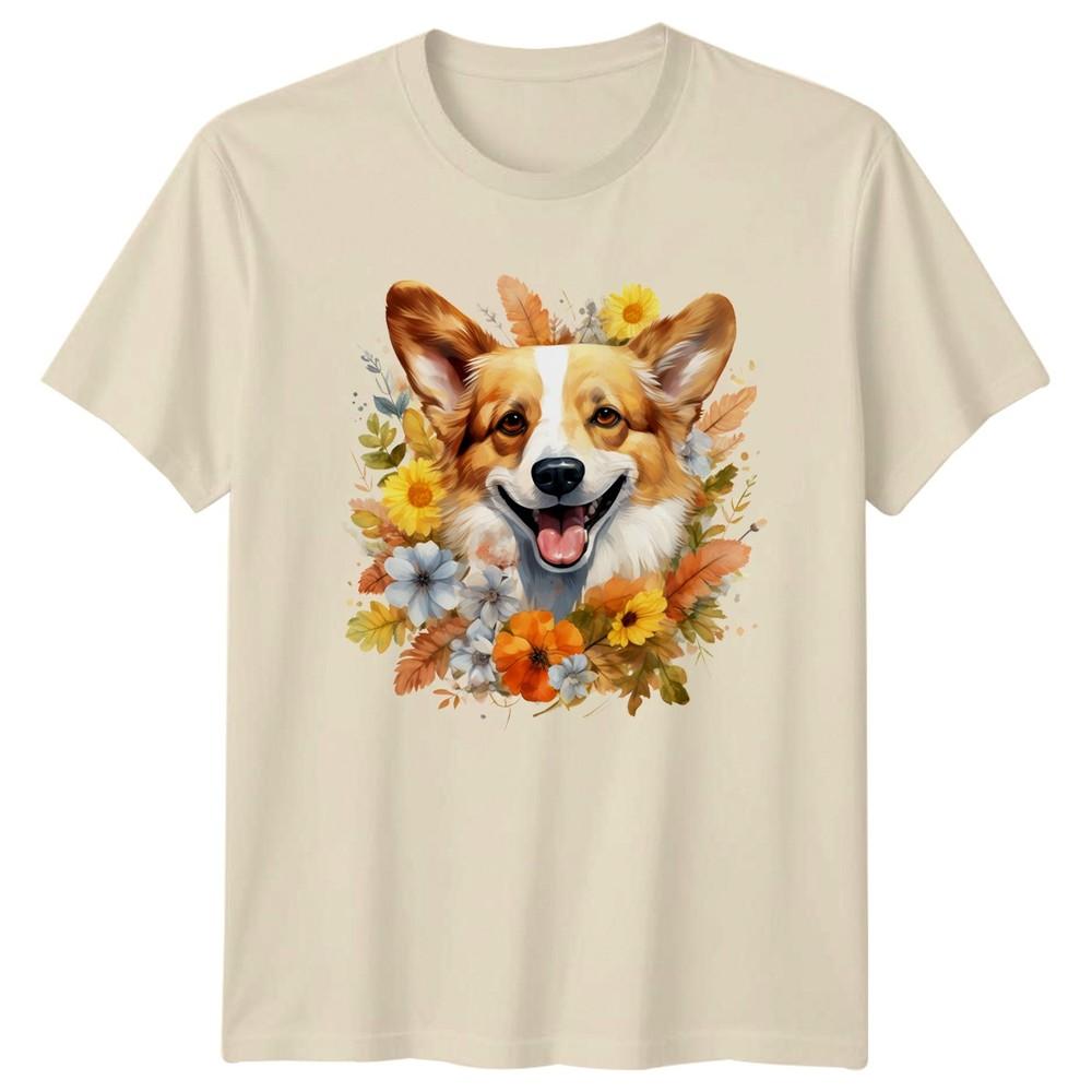 Watercolor Autumn Corgi Dog Unisexs TShirt Corgi Dogs Autumn Gift For Her