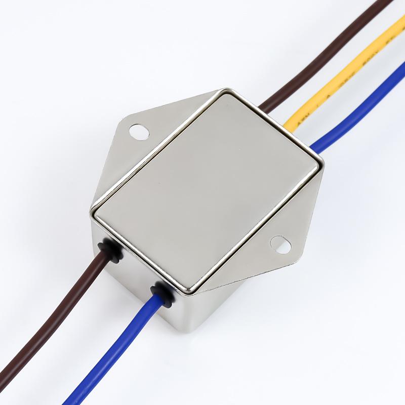 EMI Power Filter CW1BL2-10A-L040, Double Stage, Single Phase, 220VAC, Lead Type, Options: 3A, 6A, 10A