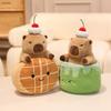 20cm Cartoon Kuchen Capybara Plüschtier Kissen Essen Croissant Brot Waffeln Cosplay Capybara Stofftier Heimdekoration Geschenkidee Ideal für Weihnachten