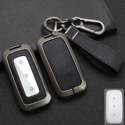 Zinc Alloy+ Leather Car Key Case Cover For  Geely Galaxy L7 Max Starship New L6 Smart Remote Key Protection Shell Holder Bag