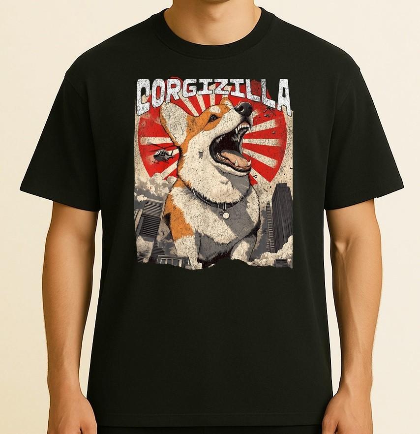 

Corgizilla Funny Japan Vintage Style Corgi Lovers Unisex T-Shirt M