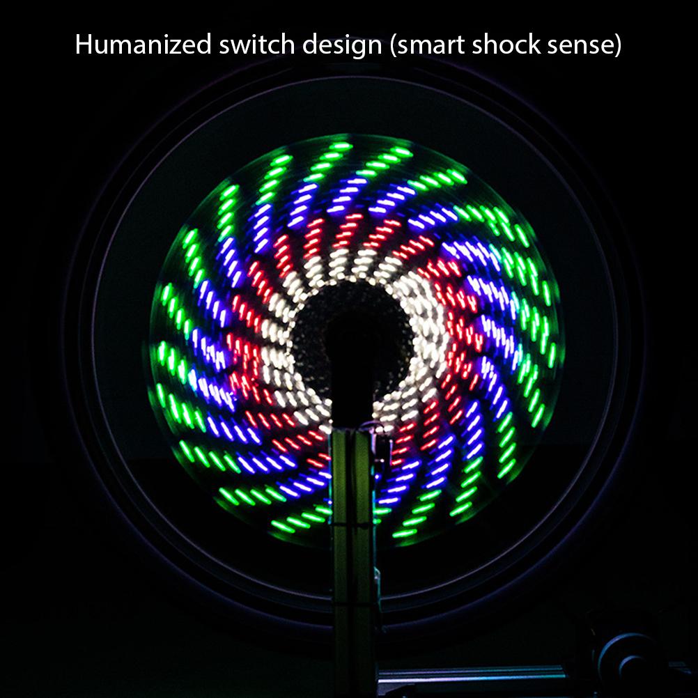 Roues Rayons Lumière Étanche Lumières de Jante de Roue Lumières de Rayons avec 64 LED et 30 Motifs Changeants pour Roues de Vélo VTT Lumière de Rayon
