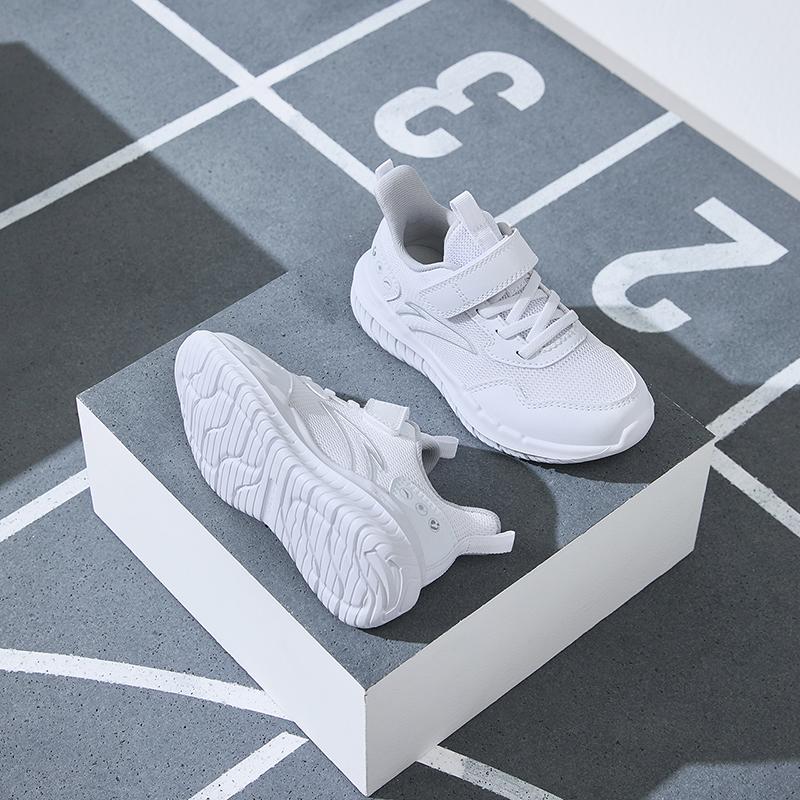 Anta Kids Vitality Synthetic Leather Fabric Mesh Simple Comfortable Versatile White Sneakers Kids Sneakers A12439951-1