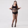 Plus-size Women's Pantyhose, Extra-large, Thin Black Stockings with Added Crotch, Nude Feel, High Transparency, Skin-colored Pantyhose