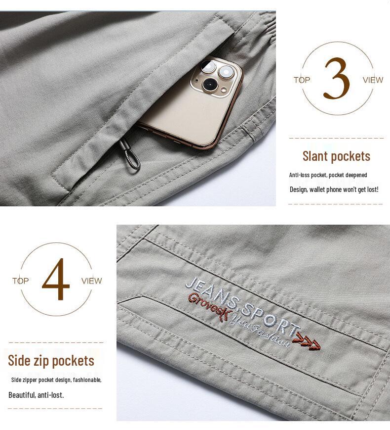 Men's Summer Casual Cotton Straight-Leg Shorts for Middle-Aged & Young, Loose-Fit Sports Outdoor Fashion.