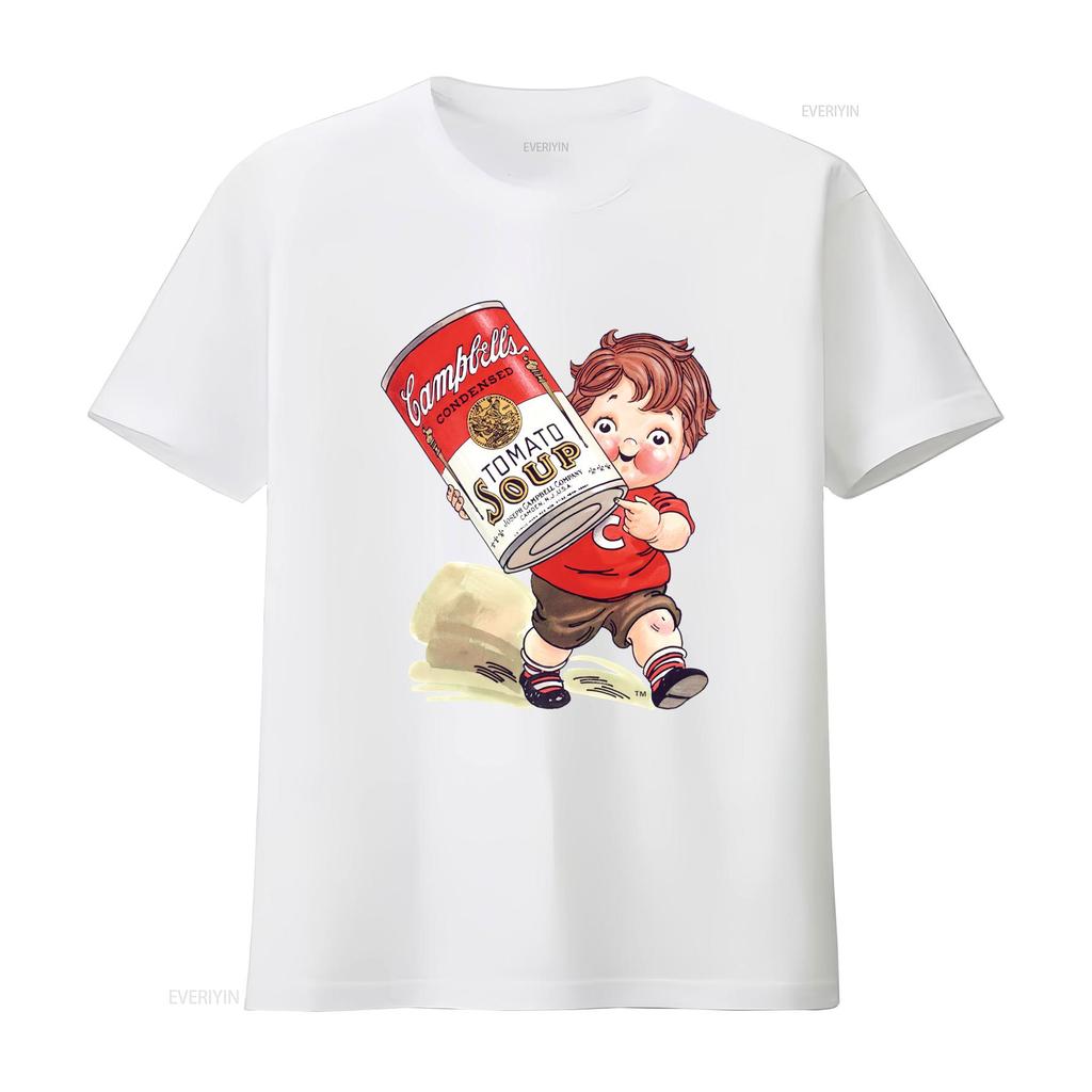 Campbell Suppe Kinderessen Maskottchen T-Shirt vintage Gewaschen Grafik Bequem Stilvoll Dehnbar Weich Herren Designer Kleidung Lässig