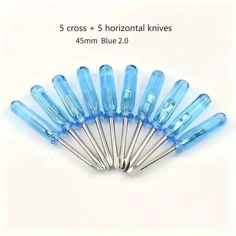 10-Pack Mini Phillips Screwdriver Set 2mm Cross/Horizontal Head Precision Repair Tools for Toys and Electronics Hand Exercise