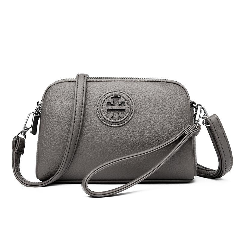 Soft leather mini bag, mother bag, women's mobile phone bag, multi-layer wrist bag, shoulder messenger bag.