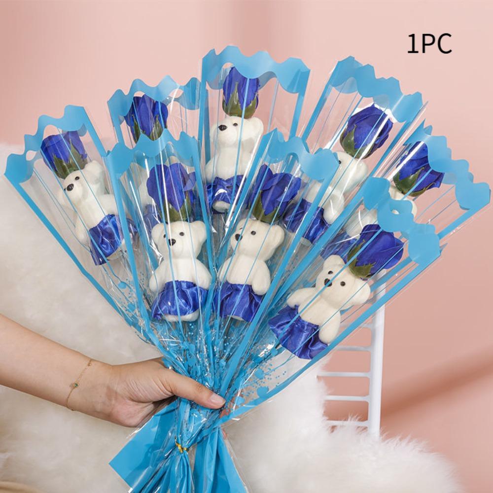 Soap Flower Artificial Rose Flowers Plush Toy Bear Bouquet Decoration