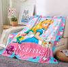 Custom Name Princesses' Garden Flannel Blanket Throw Blanket Soft Warm Sofa Bed Decor Unique Gift