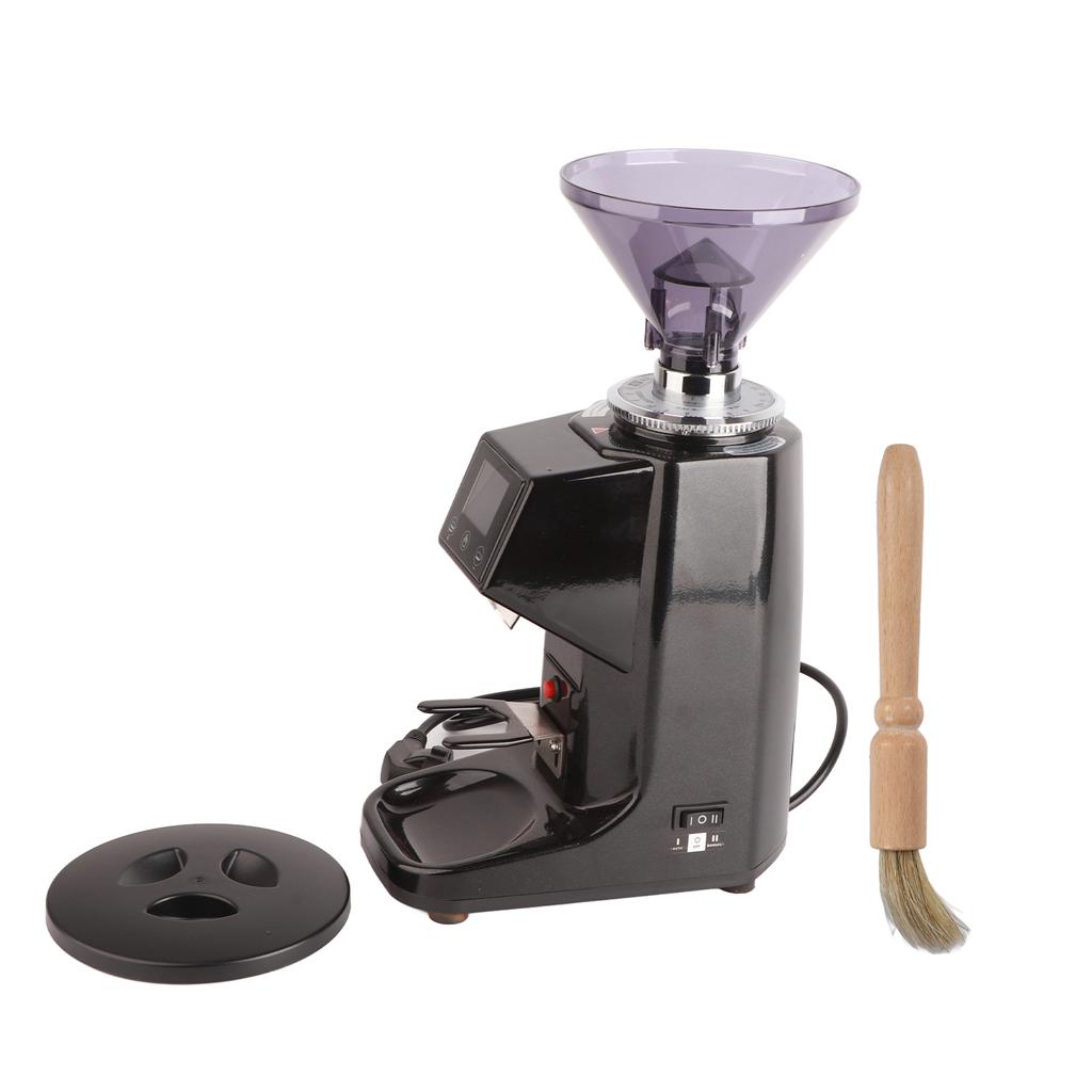 Black Electric Coffee Grinder LCD Touch Screen Coffee Bean Grinding Machine for Commercial Household