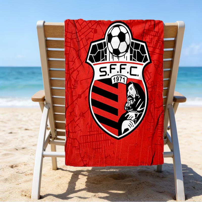 Soccer Team Crest Design Printed Beach Towel, Super Soft Microfiber, Perfect Gift Birthday, for Pool, Beach, Travel, for family and friends