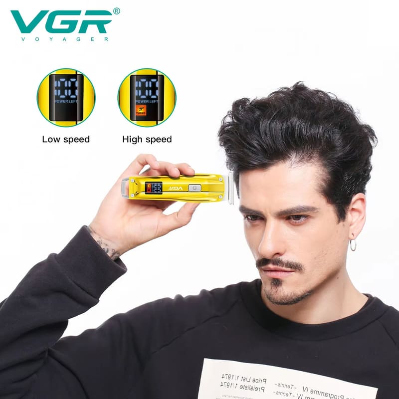 Men's Electric Smart LCD Digital Display Electric Hair Clipper Household Mini Portable Rechargeable Hair Clipper Exquisite Carved Electric Clipper
