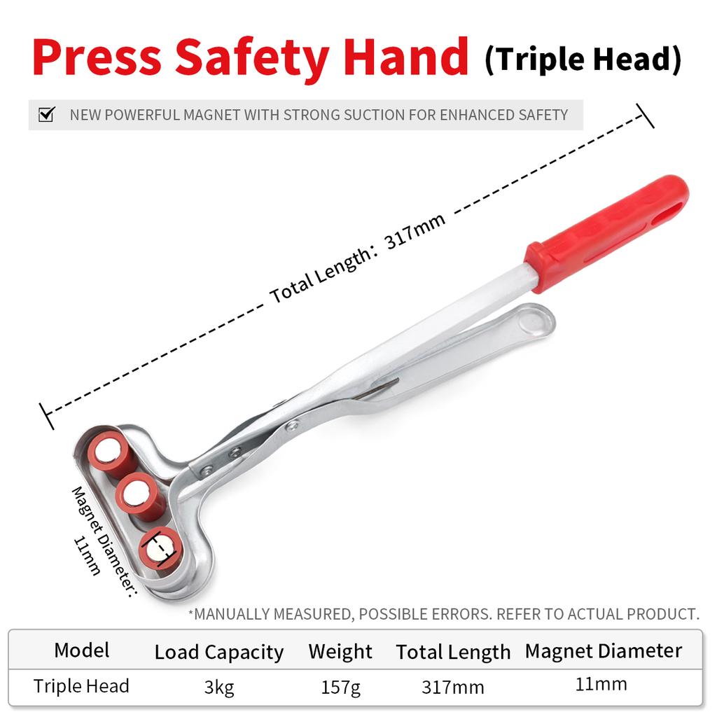 Punch Press Safety Hand Plier Punch Accessories Suction Cup Stamping Security Handle Strong Magnetic Claw Pick Up Forceps Tool