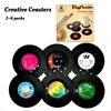 Suporturi de pahar vintage retro disc vinil clasic suport de pahar anti-alunecare suporturi de pahar cafea muzică rock CD covoraș cană băutură covoraș masă