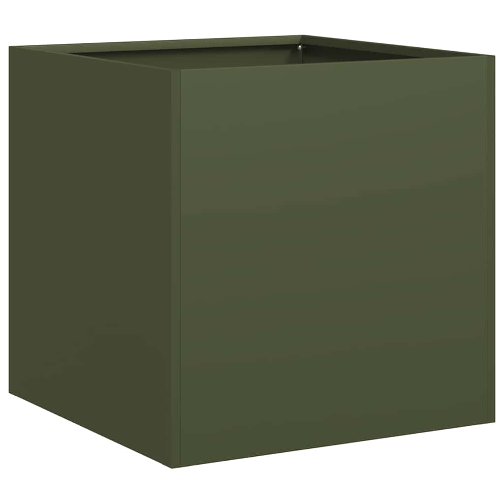 Planter Olive Green 40x40x40 Cm Cold Rolled Steel