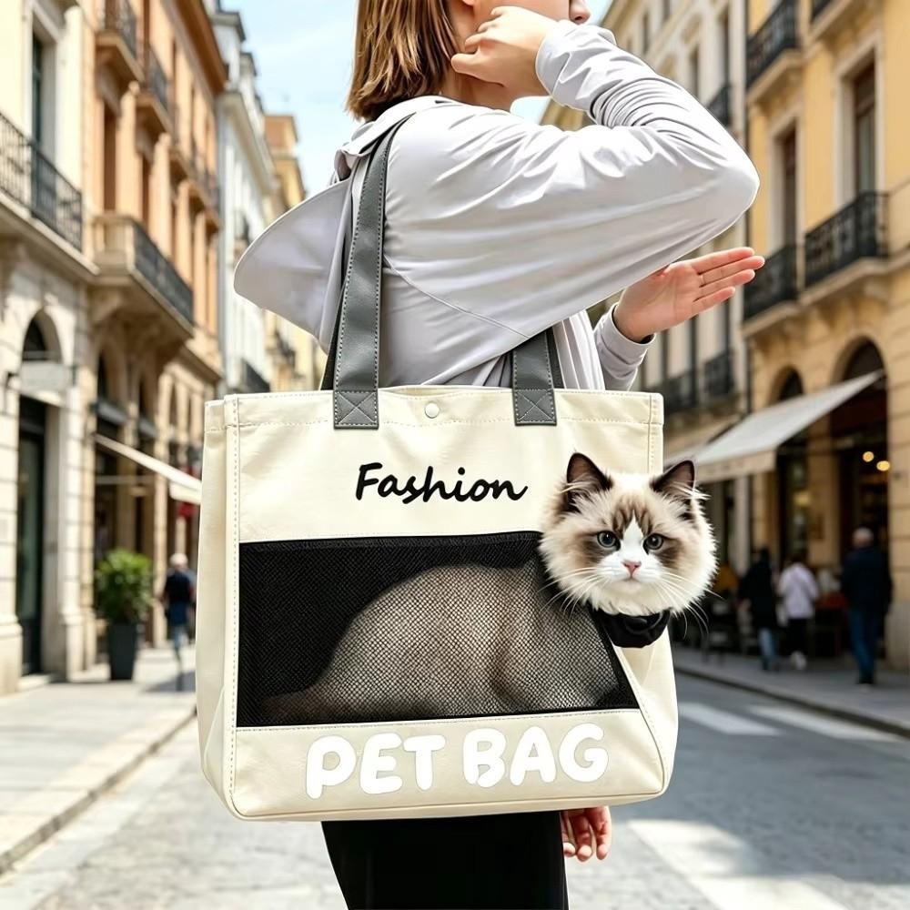 Large Capacity Pet Carrier Bag Soft Breathable Cat Shoulder Bag Cats Carrying Case Camping