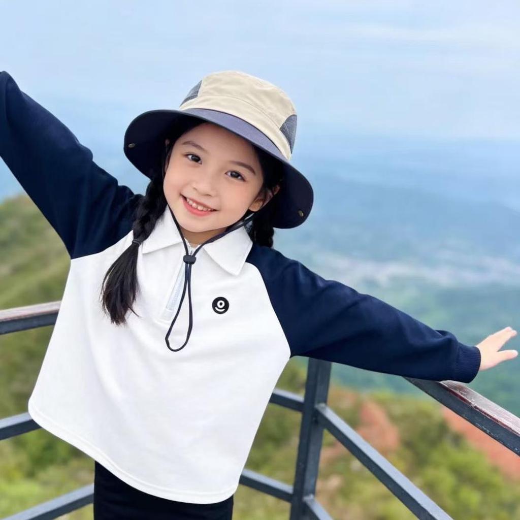 Kids' 2026 Spring/Autumn High-Neck Raglan Polo Hoodie