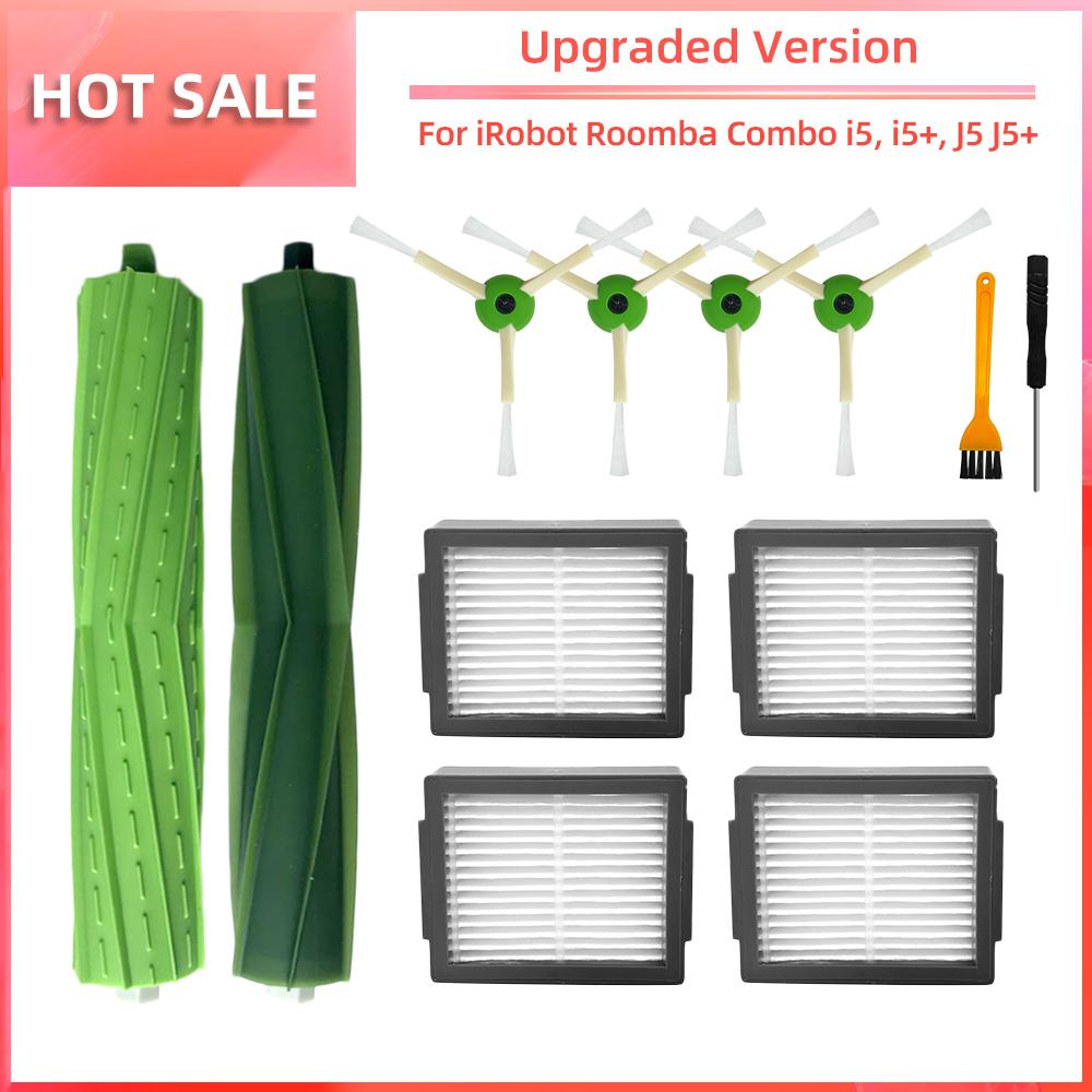 Compatible for iRobot Roomba Combo I5, I5+, J5, J5+ Main Side Brush HEPA Filter Dust Bags Replacement Spare Parts Accessories