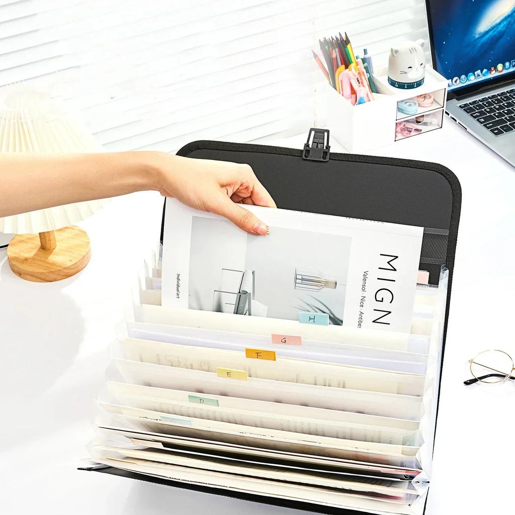 Vertical Organ Bag Thickened A4 File Folder Student Test Paper Data Storage File Bag Office Document Organizer Handheld Folder