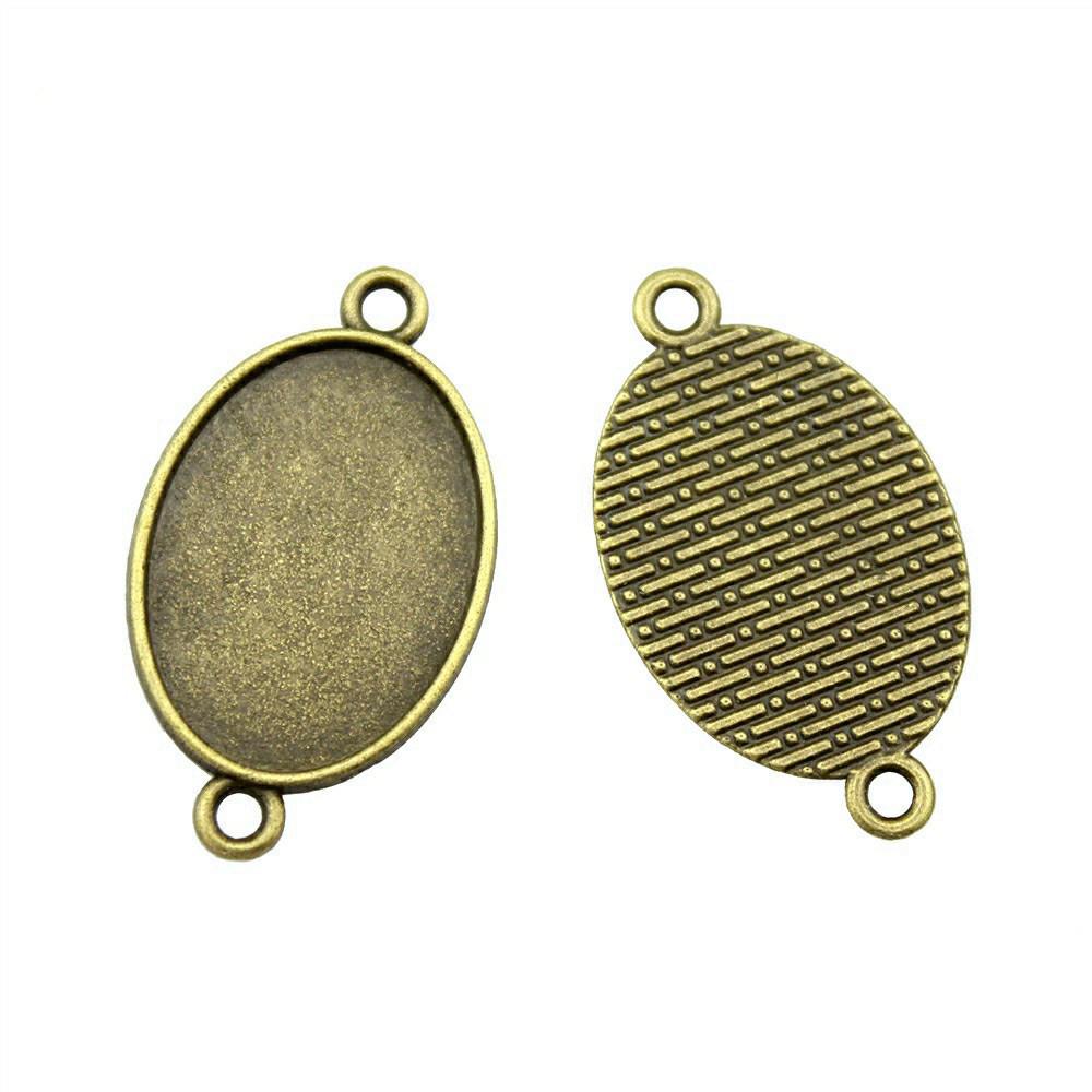 Oval Bezel Pendant Setting With Bail Fit 18x25mm Cabochon Blank Bases Tray