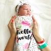 2Pcs/Set Newborn Swaddle Blanket Baby Cocoon Sleeping Bag Muslin Wrap Headband